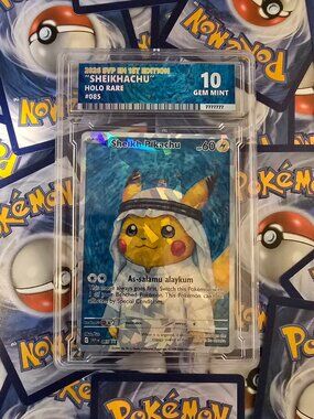 Sheikhachu Pokemon Card Custom Graded Slab